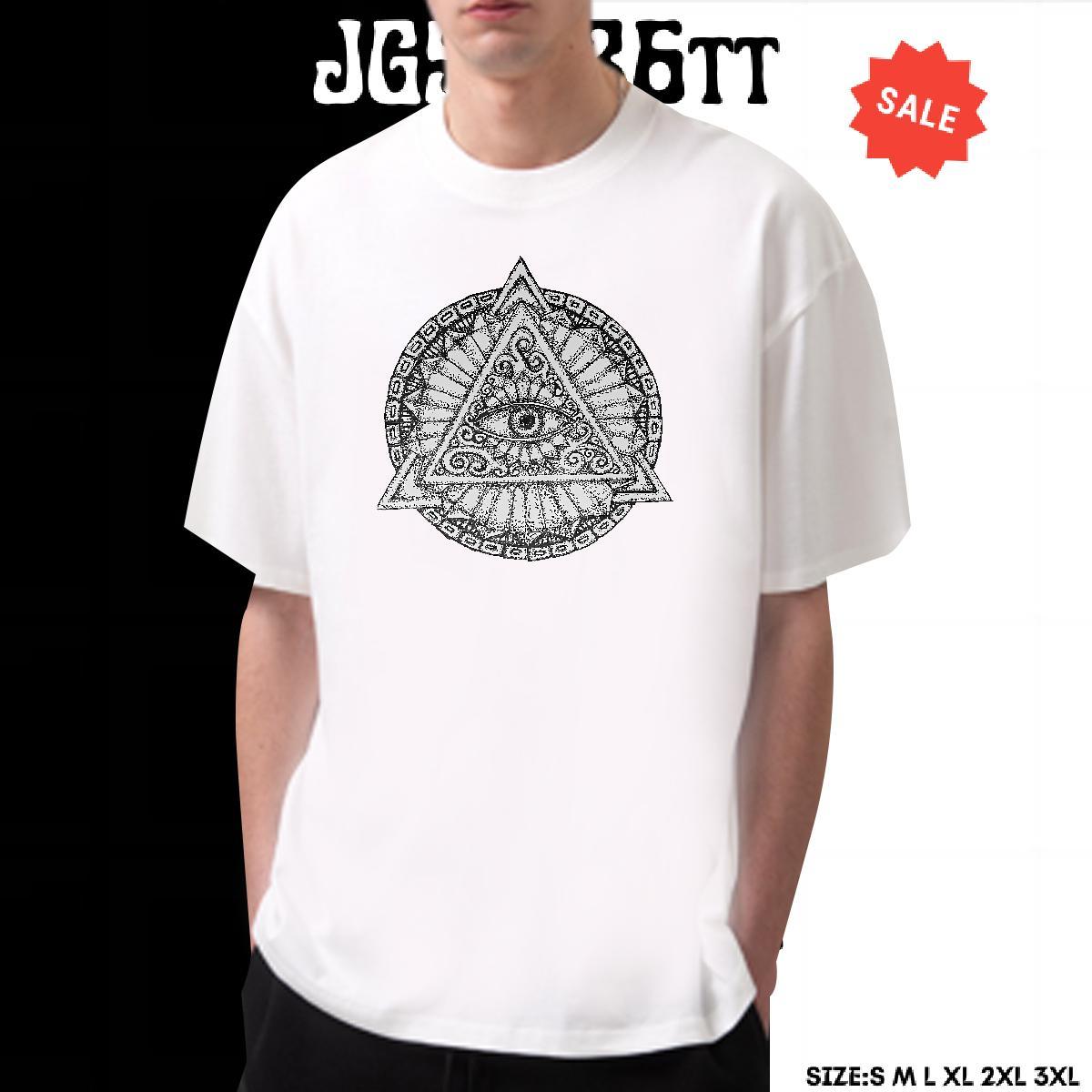 Loose T Shirt For Man 230g Pure Cotton eye of the devil Beach Custom Printing Breathable Short Sleeve Couples T Shirts Customized Top Tees