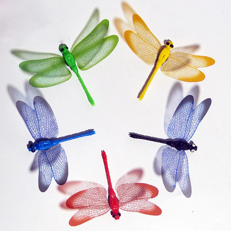51050pcs Colorful 3D Dragonfly Garden Yard Planter Flower Arrangement Outdoor Decor Pots Decoration 240822
