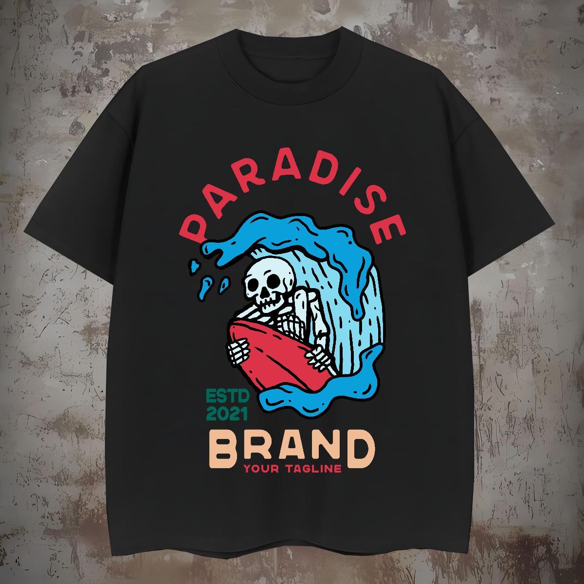TOP Quality T-Shirts 230g Cotton skull Sports Casual Custom Printed Breathable Short Sleeve Tshirt for Man Woman DIY Customized Clothings