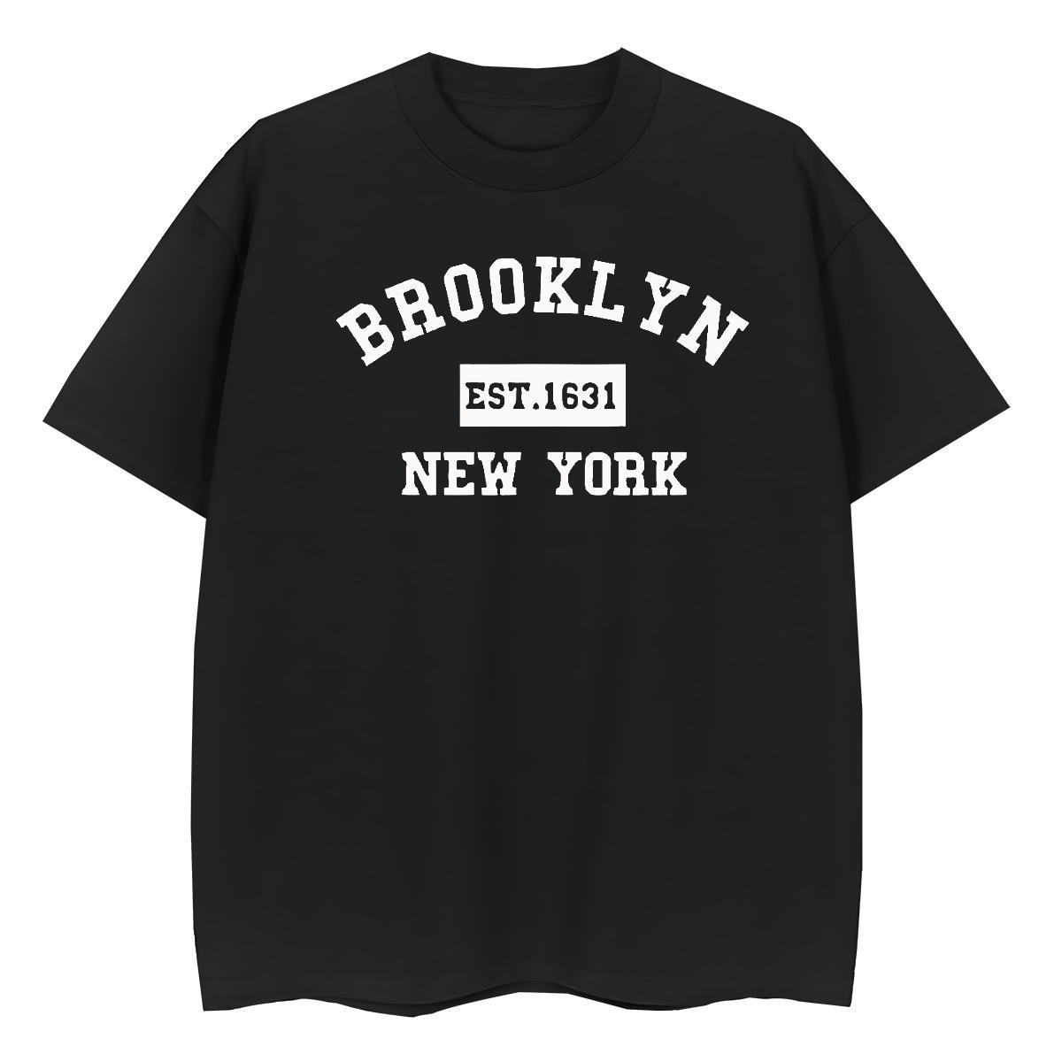Comfortable Women Tees 230g Cotton Brooklyn Street Casual T Shirt For Woman Breathable DIY Anime Clothes Shirt