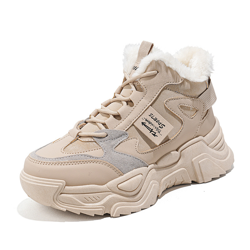 Ddmysports Igh Top For Women New Autumn And Winter Cotton Korean Version Versatile Dad Sports Casual S Shoes With Fleece OUTDOOR