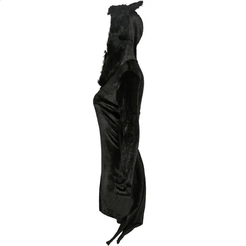 Halloween Devil Black Spider Costume Adult Horror Short Cobweb Gothic Batwing Sleeve Womens jumpsuit 240823