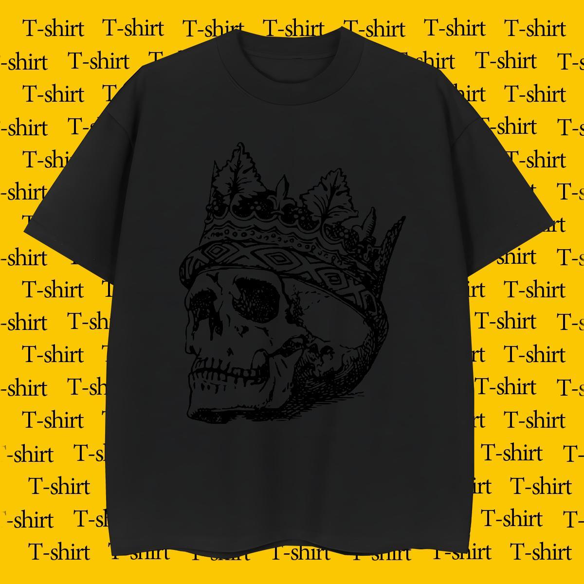 High Quality T-Shirts 100% Cotton 230g skull Sports Casual DIY Printed O-Neck Short Sleeve Men Tshirts Casual New Tees Shirts
