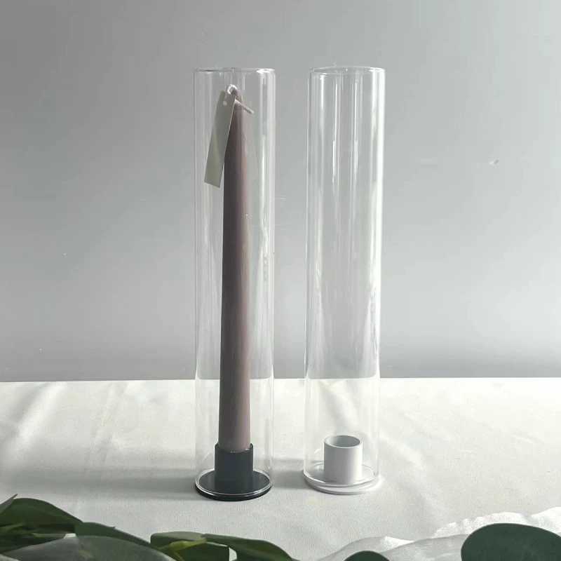 10 Pcs/lot Wedding Plexiglass acrylic Sleeves Bottomless Hurricane Candle Holders Home Decoration Candlestick Tube Desktop Ornaments Y240823