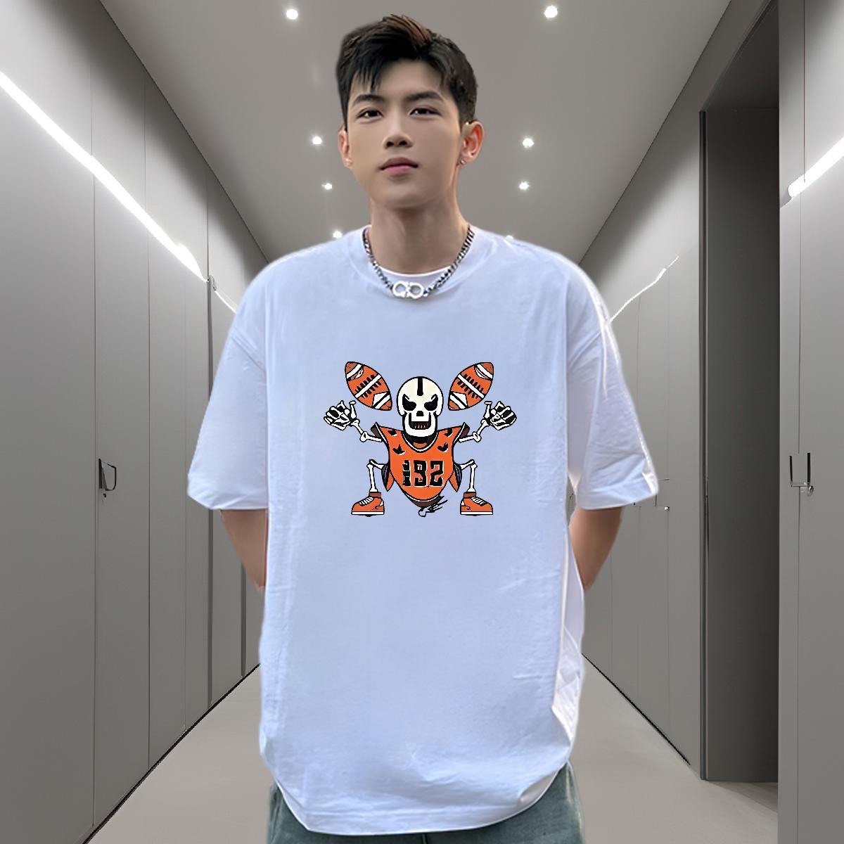 Cool T-Shirts for Men 230g 100% Cotton rugby Casual DIY Anime Short Sleeve Soft Men Tops Tees Brand Tees Shirts