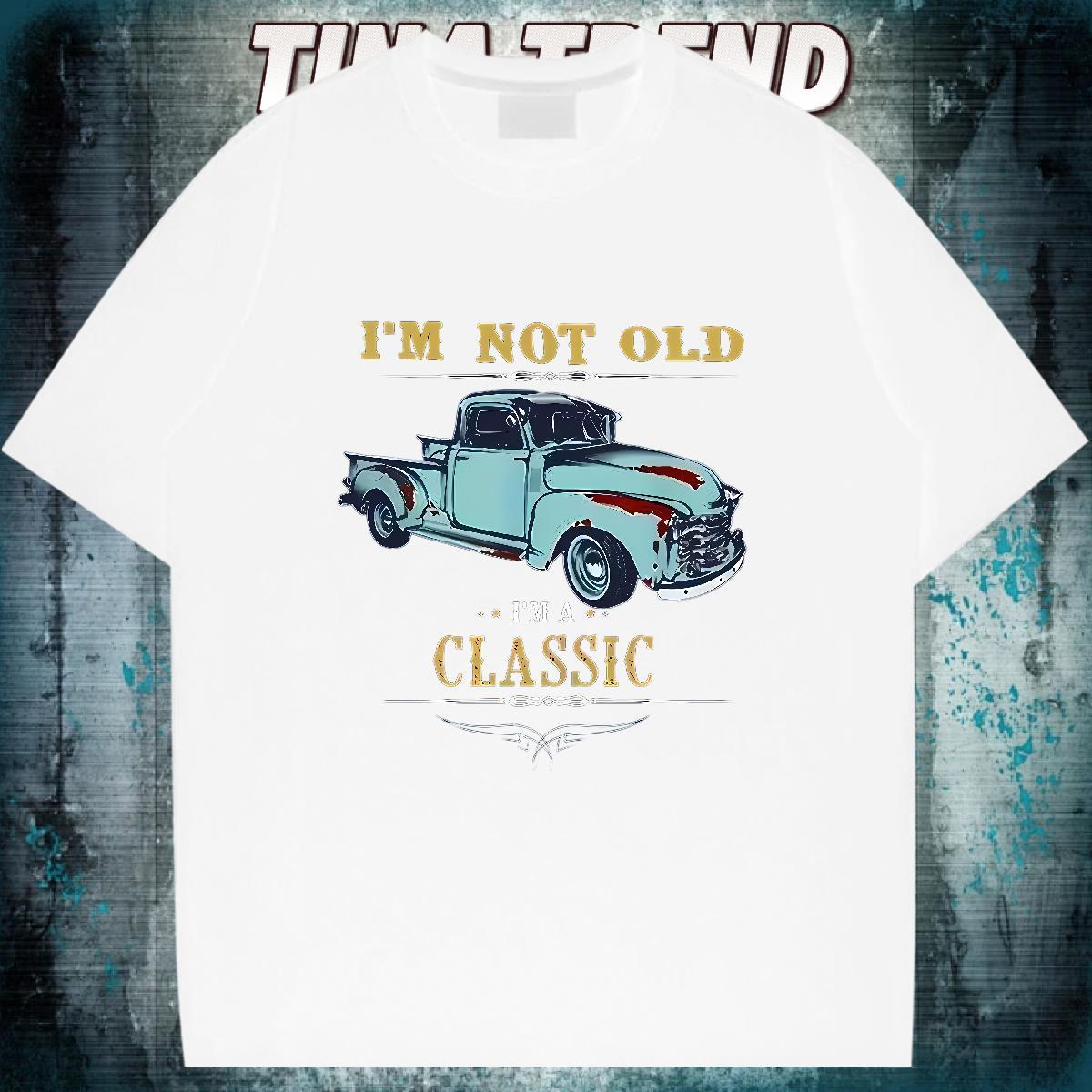 Unisex T shirt 230g 100% Cotton car Daily Outfit Black White Short Sleeve O-Neck Men Clothes T-Shirt New Arrival Tshirts