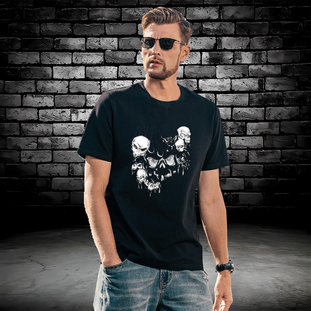 Designer Man T Shirts 230g 100% Cotton skull Daily Wear Custom Print Oversized Pure Cotton Men Clothes T-Shirt Fashion Designer Tee Shirt