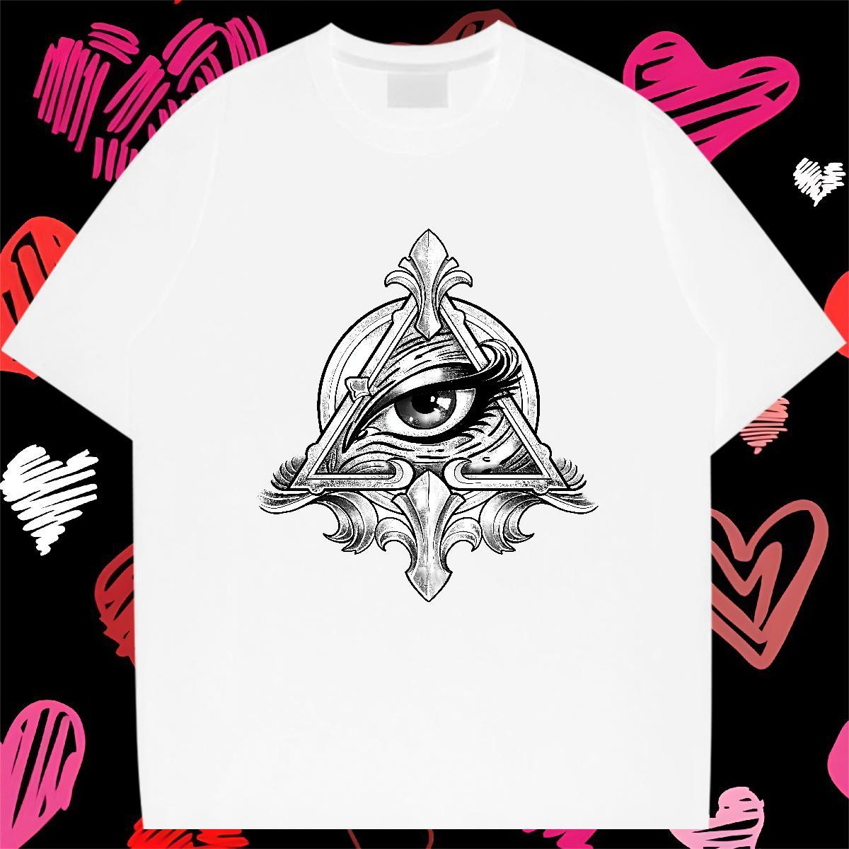 Soft T shirt 230g 100% Cotton eye of the devil Outdoor Oversized 4XL Pure Cotton Men Tshirts Fashion New Top Tees