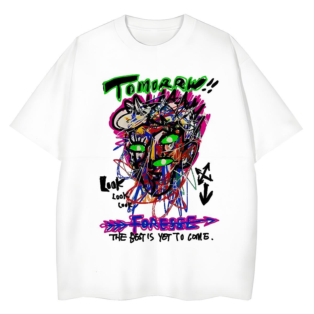 Designer Women Tshirts 230g Cotton graffiti Casual Daily Wear T shirt Breathable Soft Customized Print Top Tees