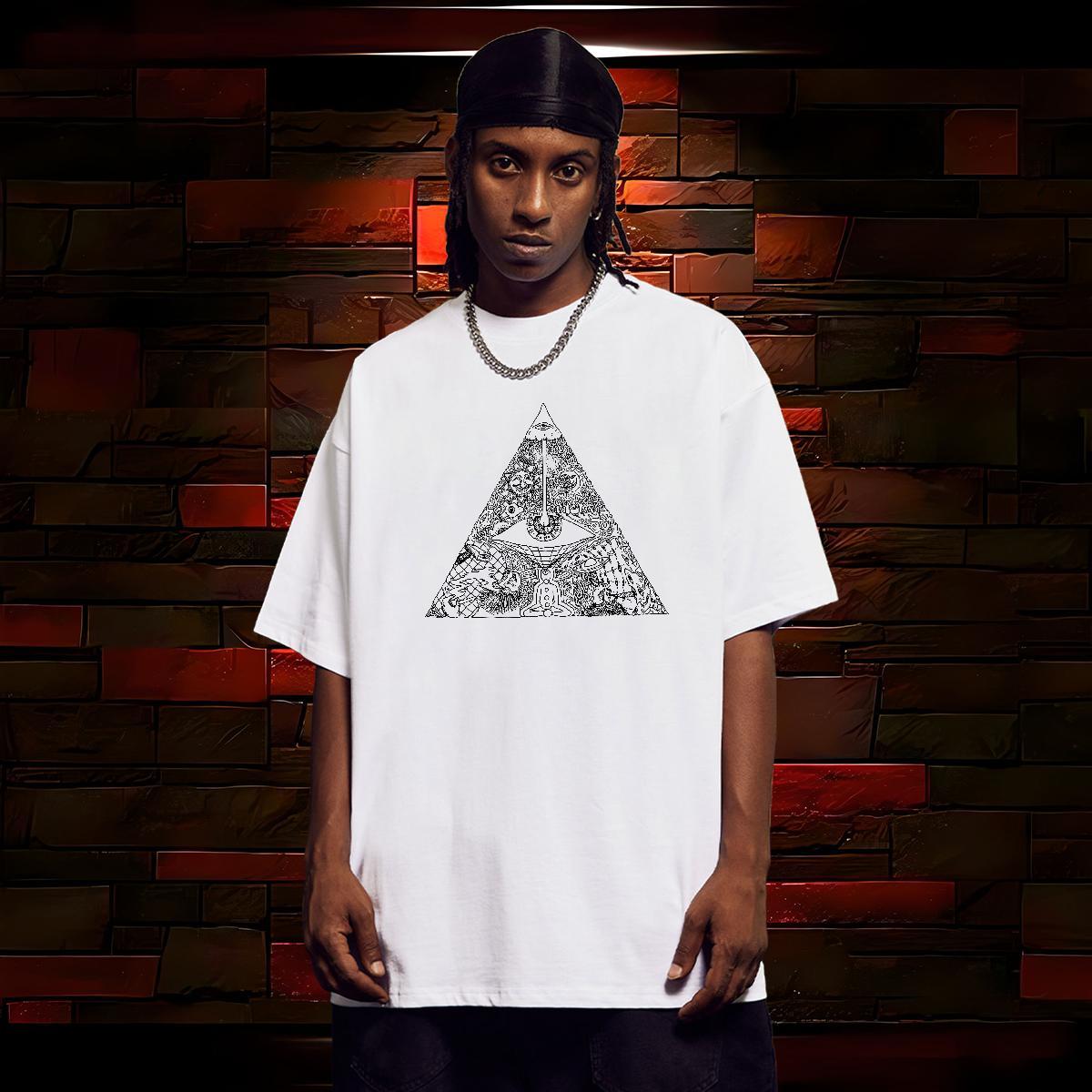 High Quality Men T Shirts 230g 100% Cotton eye of the devil Hip Hop Street Custom Big Size Short Sleeve Soft Men Tops Tees Customized Tshirts