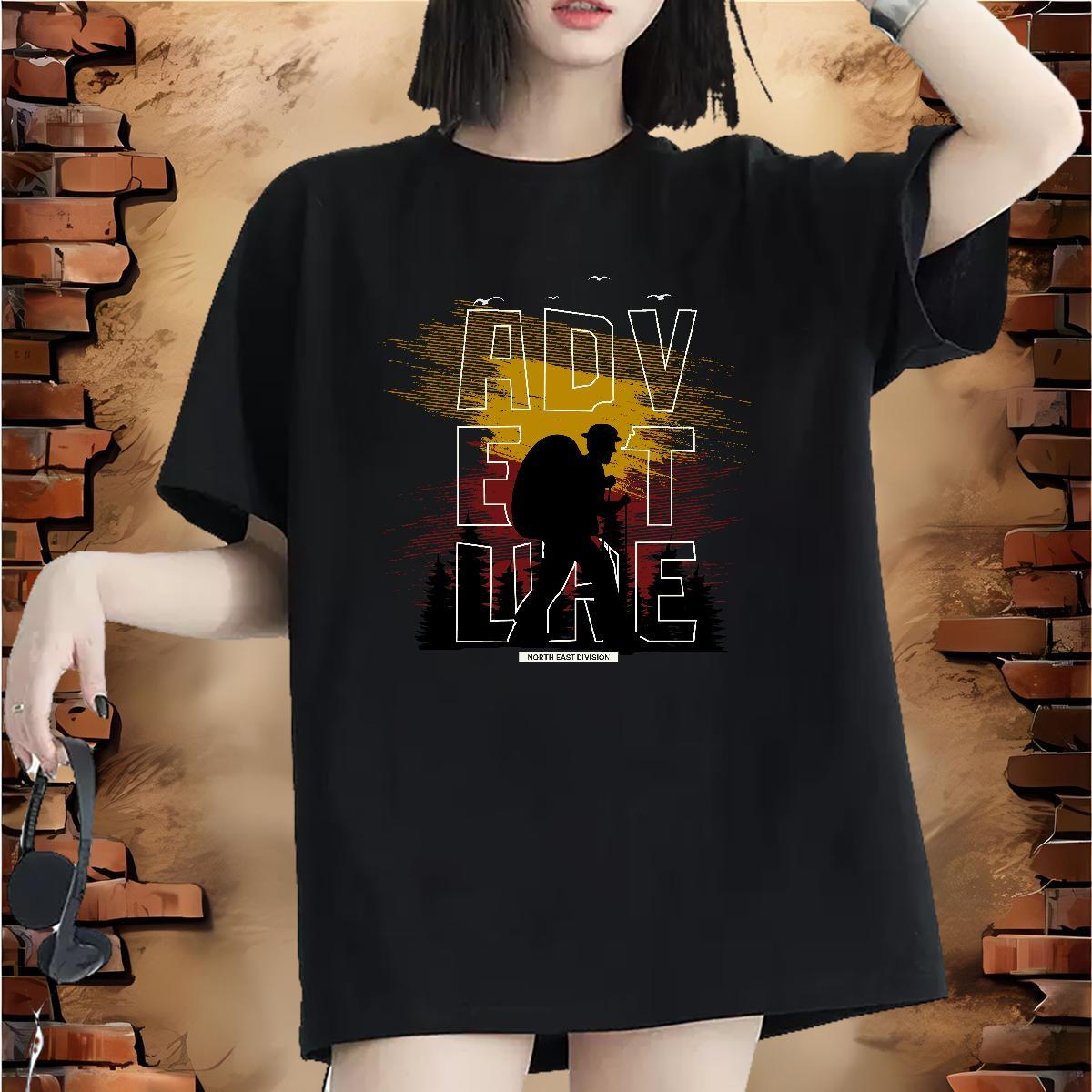 Wholesale Lady T shirt 100% Cotton 230g letter Hip Hop Woman T Shirts Breathable Crew Neck Black Oversized Tops Tees