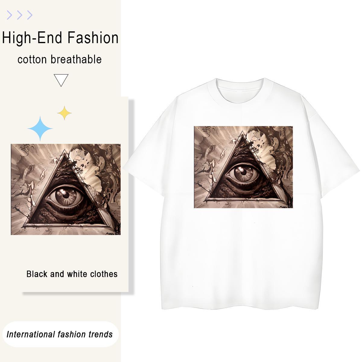 Designer T shirt 230g Cotton eye of the devil High Street Hip Hop Plus Size Custom Breathable Soft Men Tops Tees Free Shipping Tees Shirts