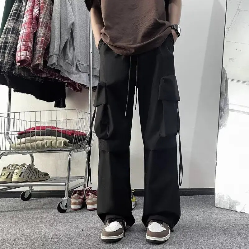 Mens Spring Fashion Casual Umbrella Pants Straight Pipe Student Work Pantalones Hombre 240823