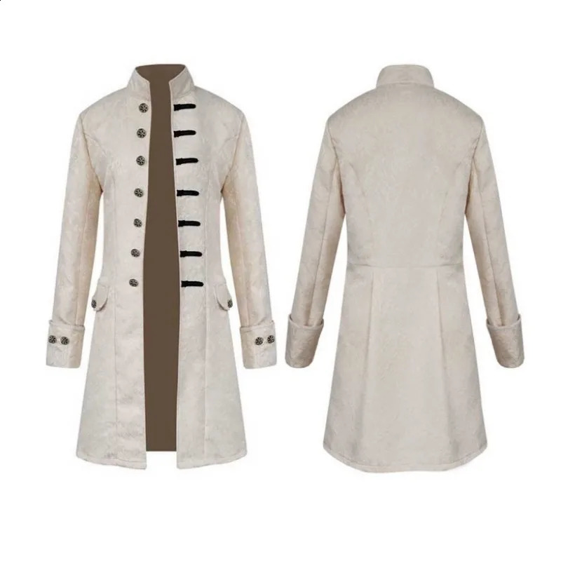 Costume for Halloween Medieval Punk Cosplay Prom Jacket Mens Vintage Tailcoat Jacket Goth Long Steampunk Gothic Victorian Coat 240822