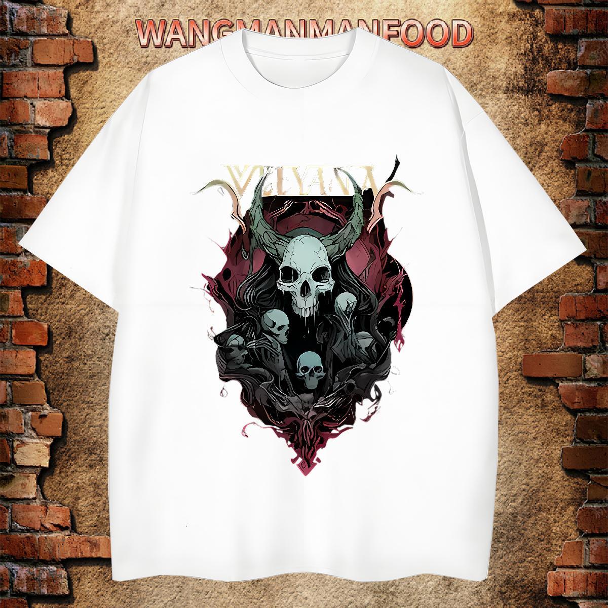 Designer T Shirt For Man 230g Cotton skull Home Outdoor Oversized 3XL 4XL O-Neck Short Sleeve Tshirt for Man Woman Brand Tees
