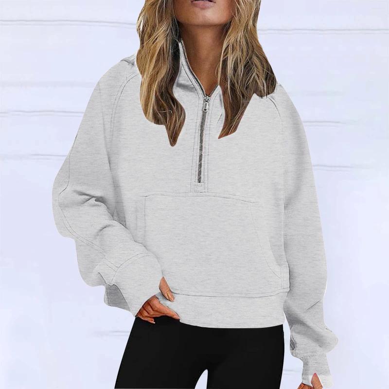 Women's Hoodies Winter Coats For Women Half Zip Sweatshirts Cropped Fleece Jackets Womens Quarter Up Pullover Fall Outerwears
