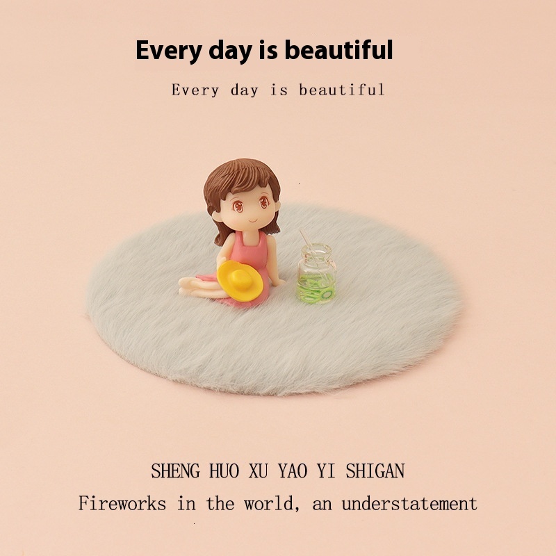 Creative girl mini juice cup plush carpet cute simulation pet puppy micro landscape decoration ornament