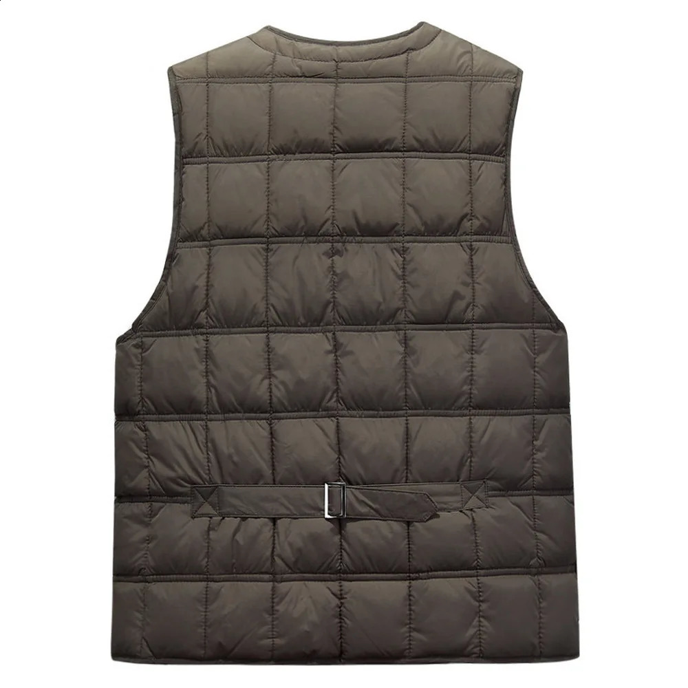 Winter dress mens white duck down vest ultra light thick sleeveless jacket warm L5XL Plus size 240822