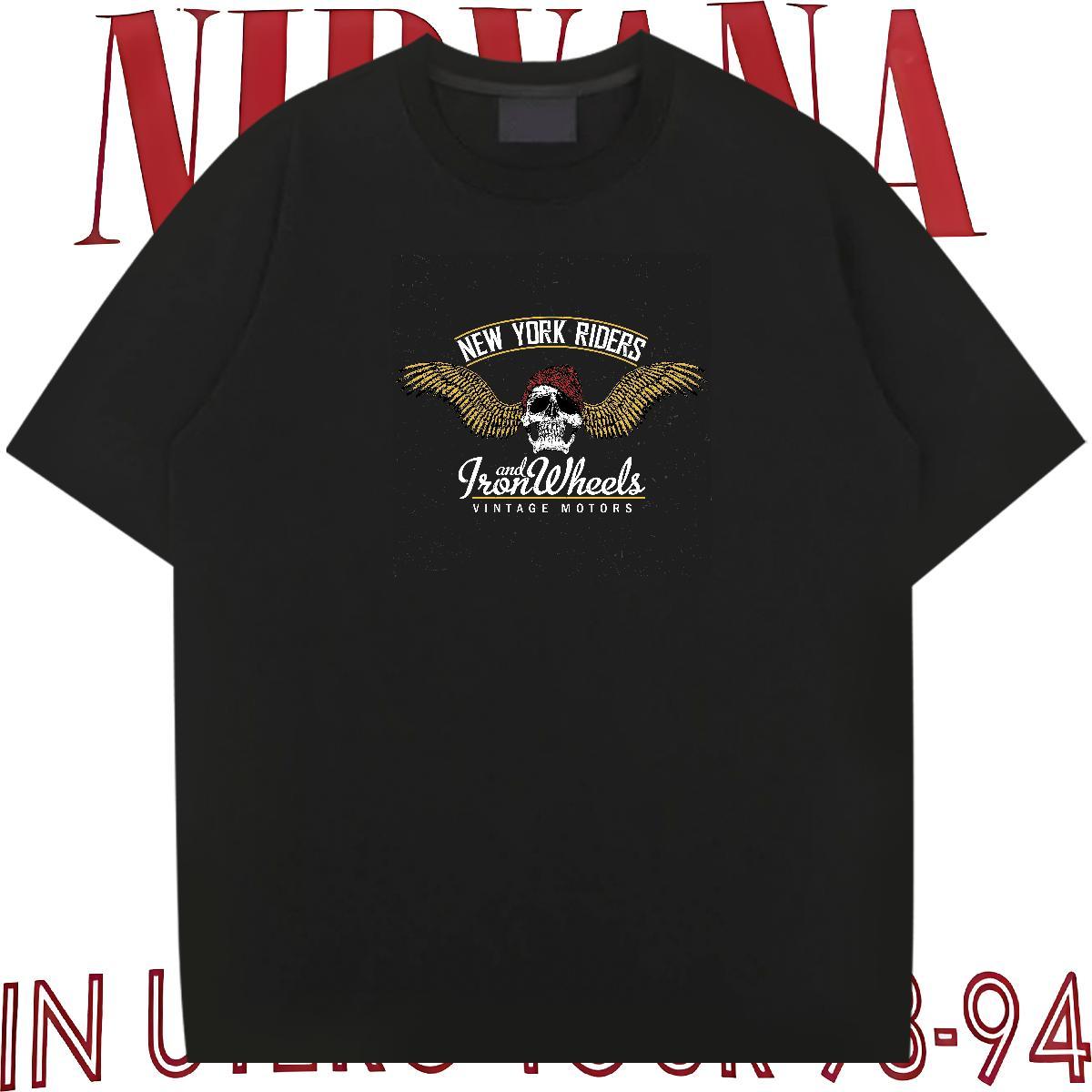 High Quality T-Shirts 100% Cotton 230g skull Beach Graphic Breathable Short Sleeve Men Clothes T-Shirt Classic Tops