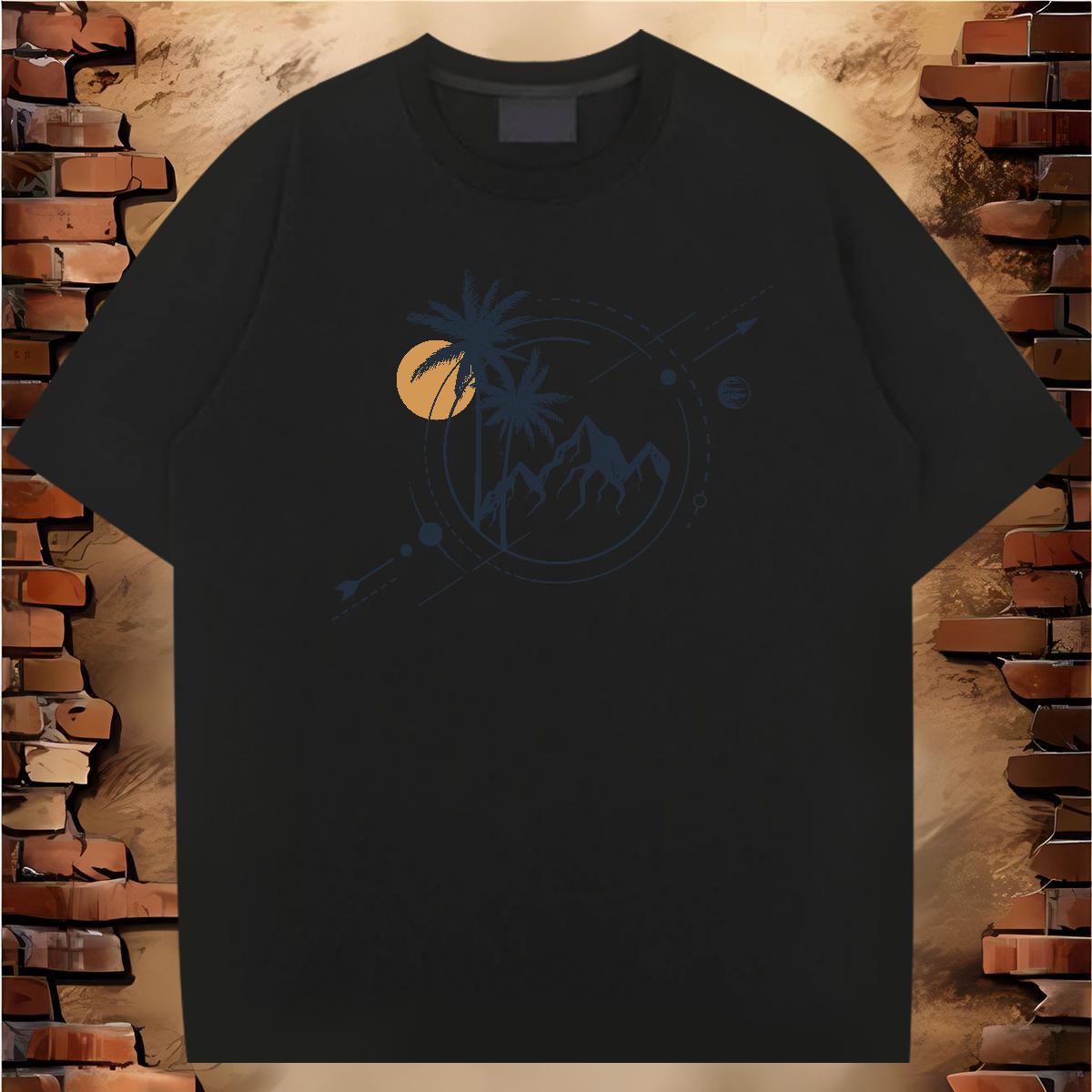 Brand Man T Shirts 100% Cotton 230g mountains Sport Plus Size Custom Breathable Soft Men Tops Tees Fashion Design Clothes