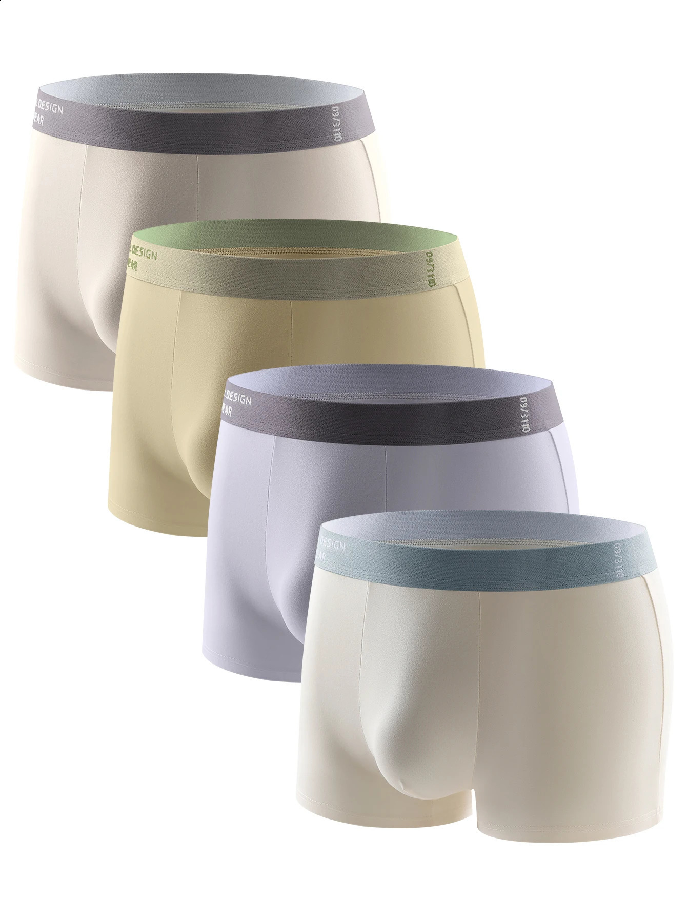 4 pieces of mens boxing underwear breathable and comfortable sporty loose fit solid color personalized simple casual boxer 240822