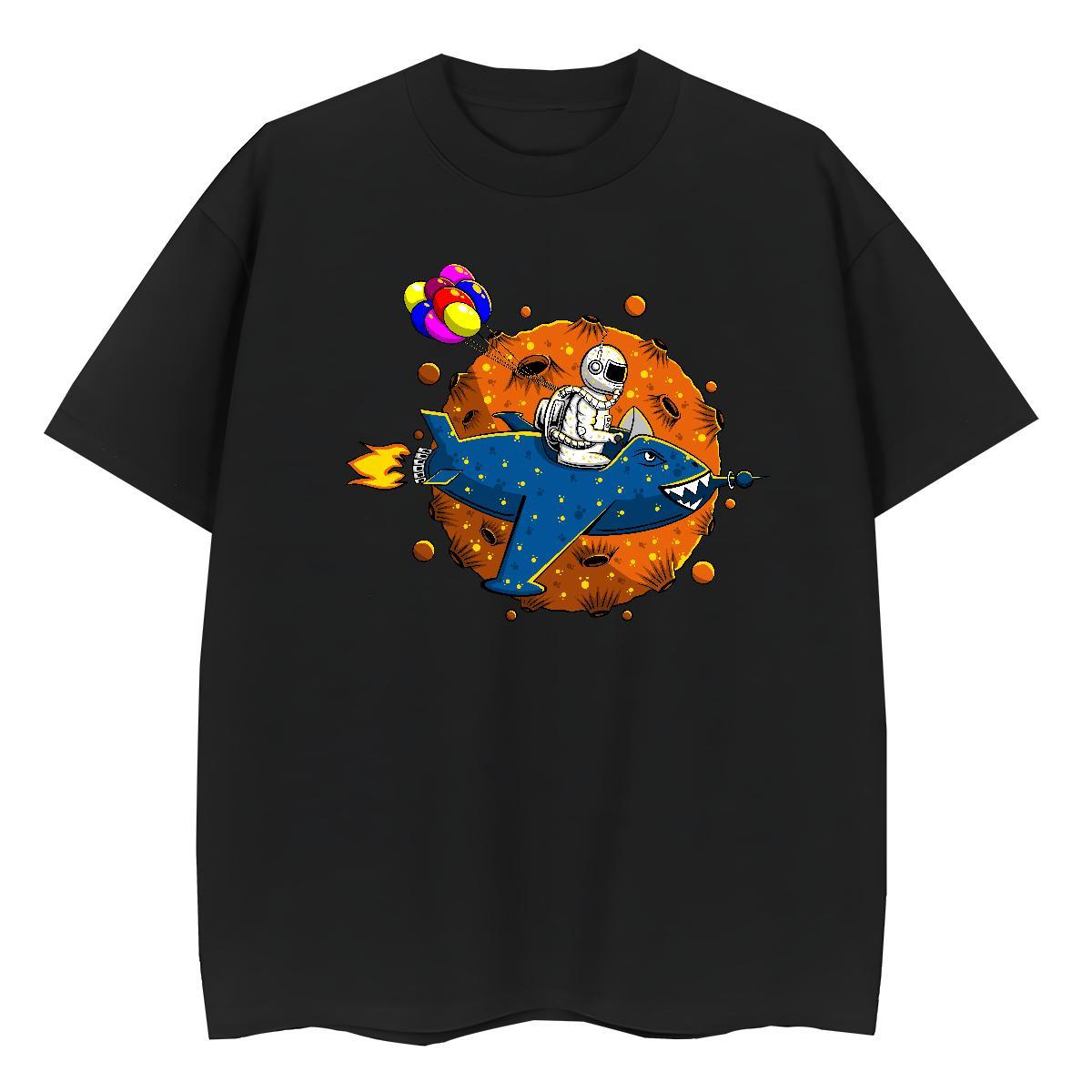 Brand Couples T Shirts 100% Cotton 230g cosmonaut Street T shirt Breathable Short Sleeve Anime Print Tops Shirt