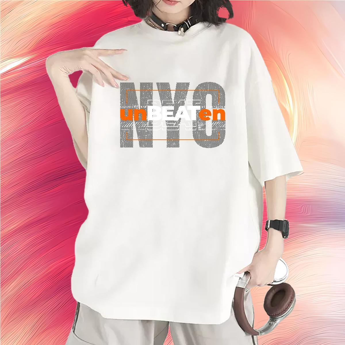 Free Shipping Woman Tshirt 230g Cotton unbeaten Casual Sport Woman T Shirts Round Neck Short Sleeve Oversized L-4XL Tees