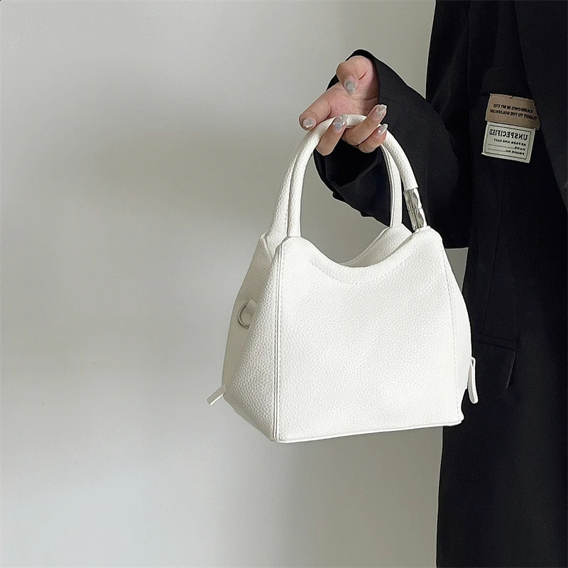 High Quality Women Crossbody Bag Solid Color Simple All-Matched Pu Leather Female Handbag Niche Retro Ladies Shoulder Bag 240822