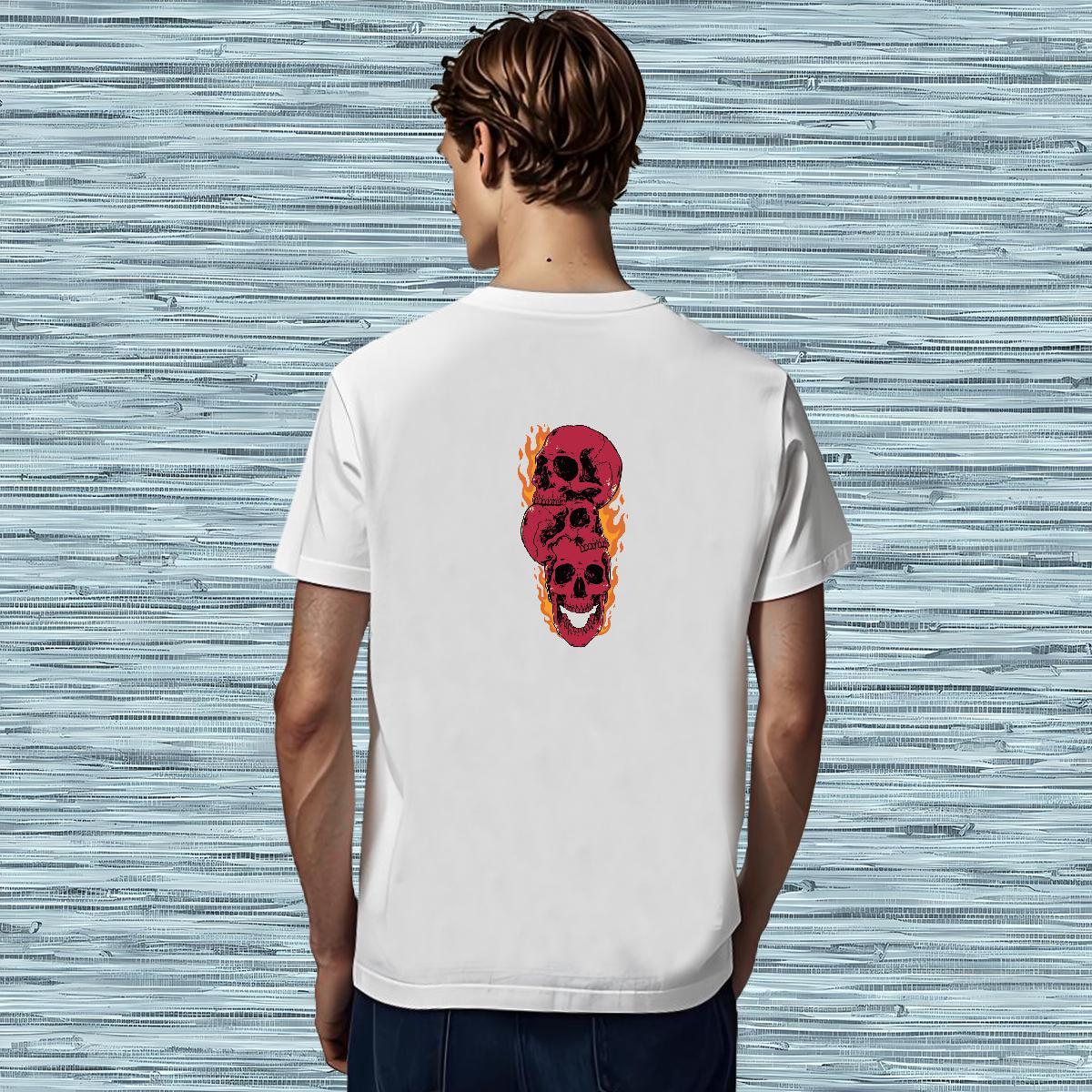 Wholesale Man T Shirts 230g Cotton skull Casual Custom Big Size O Neck Short Sleeves Men Clothes T-Shirt Designer Polos