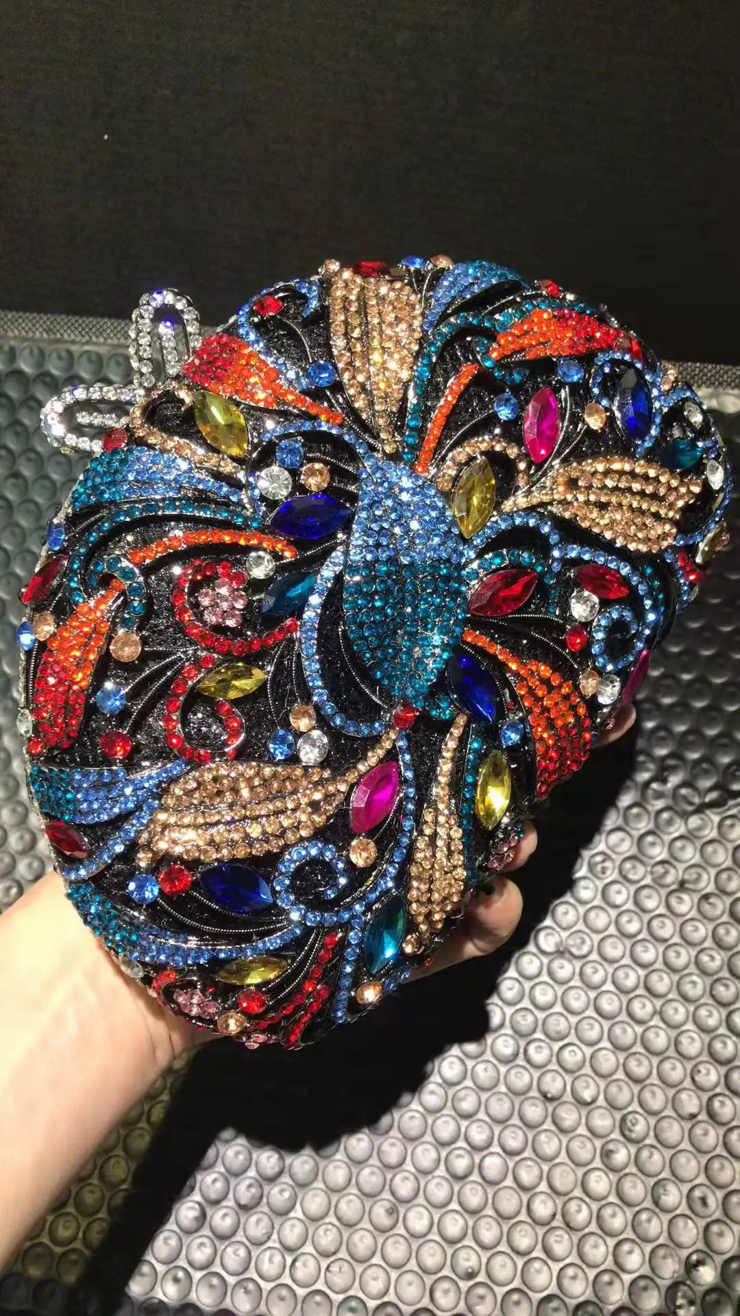 Xiyuan multicolor womens Leaves crystal stone evening bag and handbag wedding party banquet Rhine elegant clutch wallet 240823