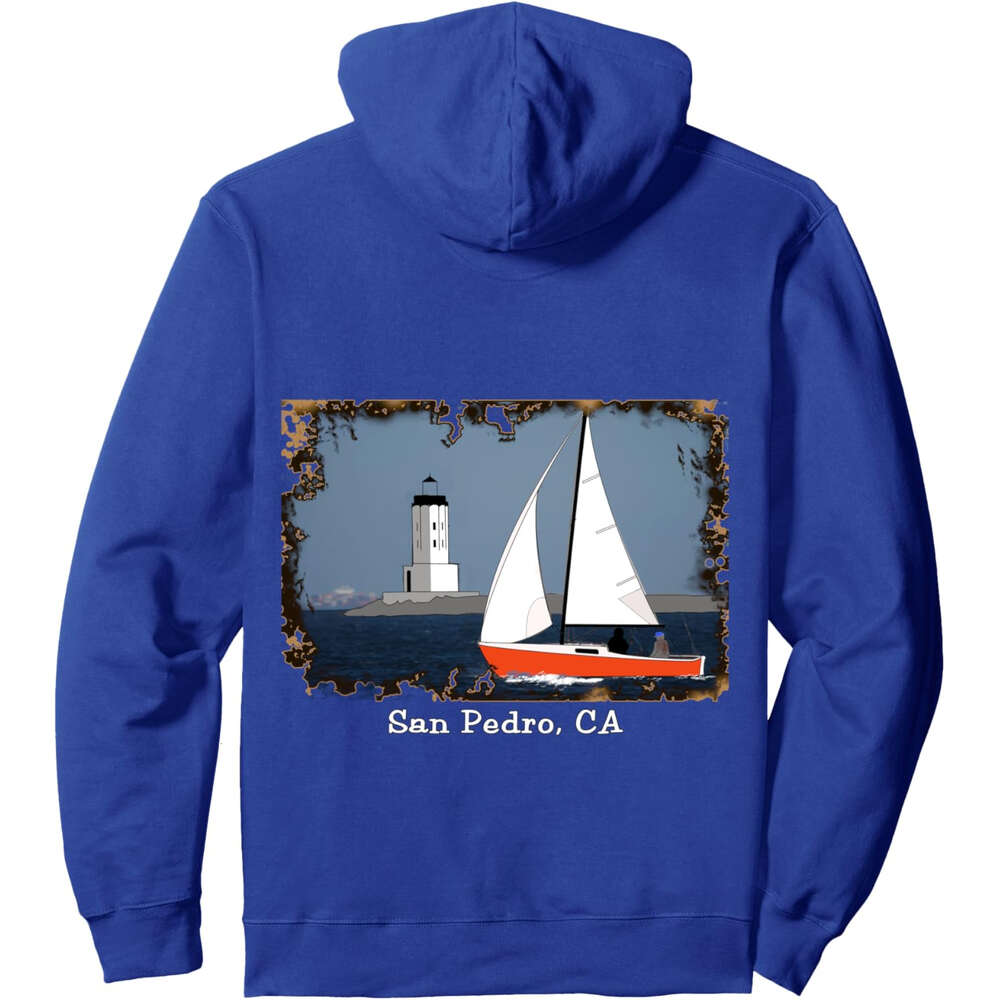 Hoodie for Mens Womens Saig Around Harbor San Pedro Printed On The Back Pullover Hoodie Graphic Hoodies sweatshirt Pullover Long Sleeve