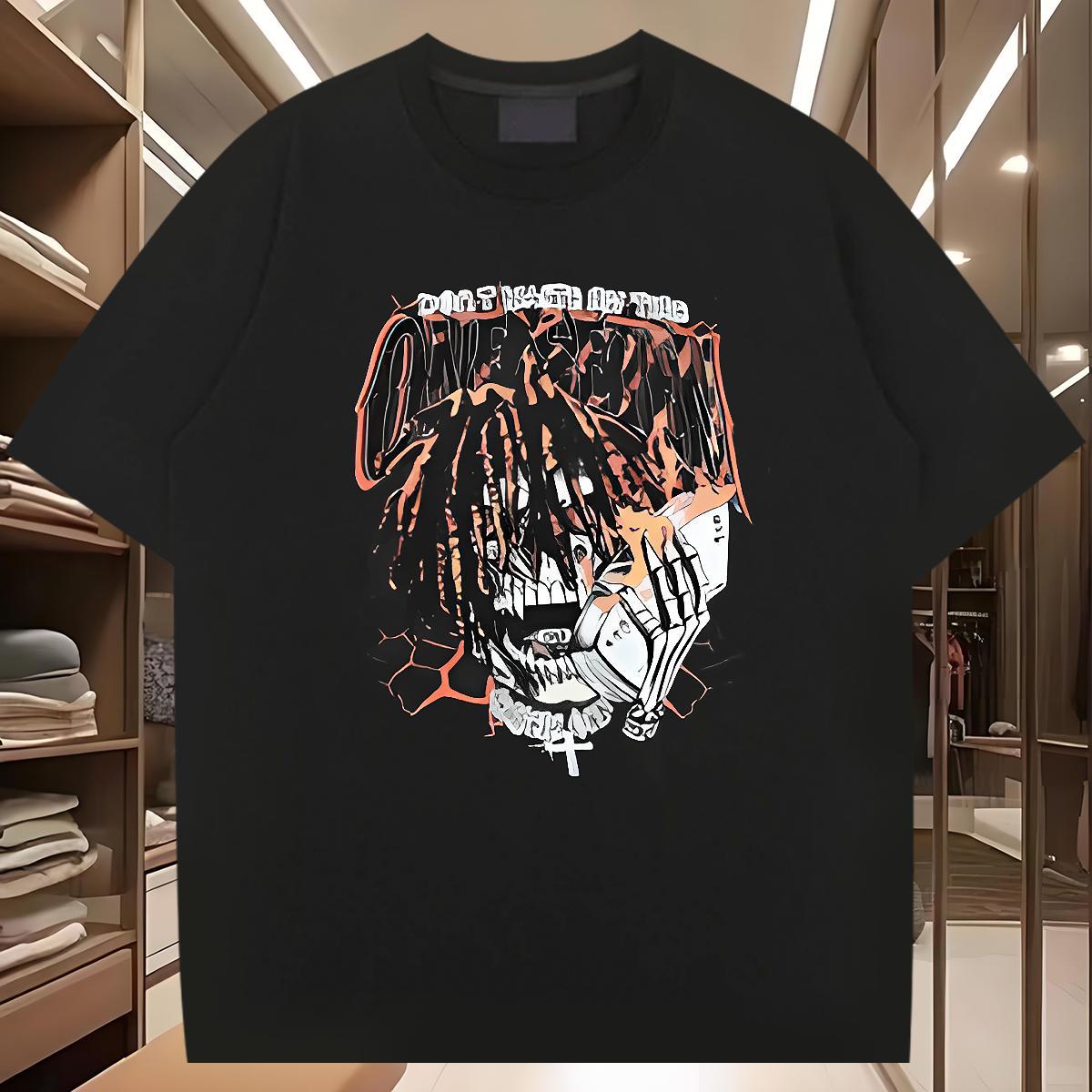 Designer Mens T Shirts 230g Cotton skull Hip Hop Customized Print O-Neck Short Sleeve Mens Tshirts Casual New Tops