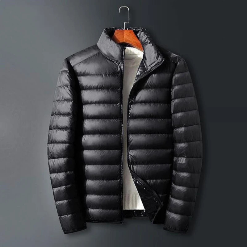 S6XL mens duck down jacket ultra light spring hooded portable waterproof and windproof 240822