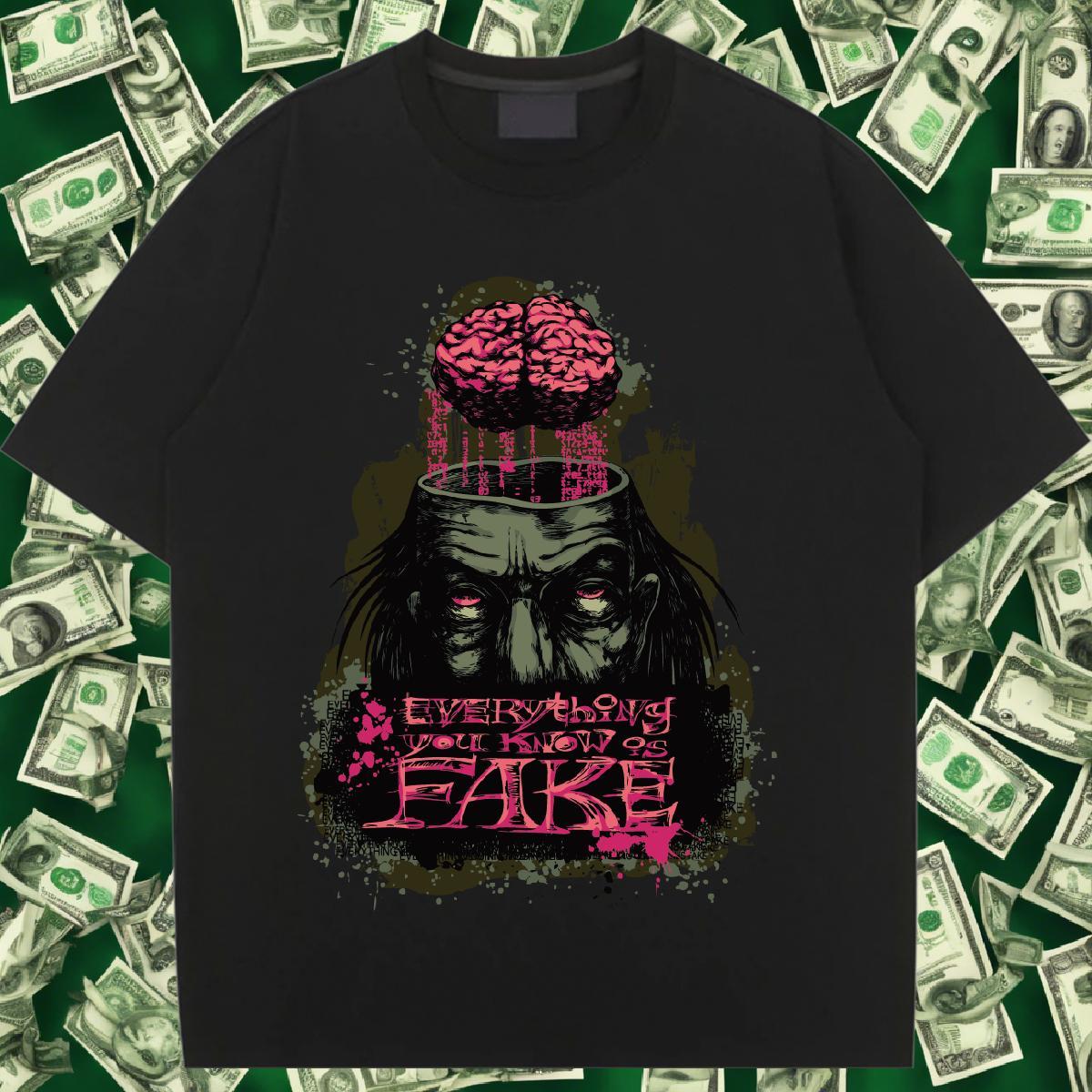 Unisex Tshirt for Man Woman 230g 100% Cotton scary Sport T shirt Crew Neck DIY Anime Printed Tees