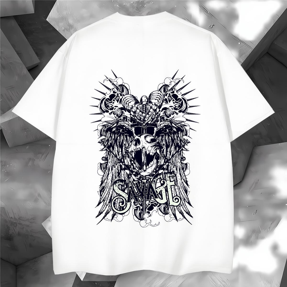 Designer Man T Shirts 100% Cotton 230g skull Street Custom Print Plus Size Breathable Crew Neck Mens Tshirts Classic Top Tees