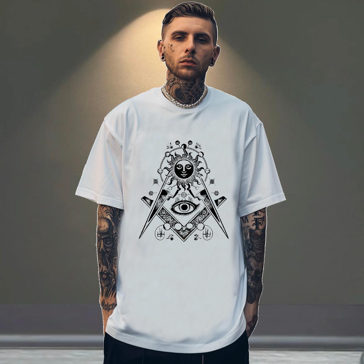Designer Man T Shirts 230g Cotton eye of the devil Anime Printing Street Custom Cartoon Breathable Short Sleeve Men Tshirts New Designer Clothings