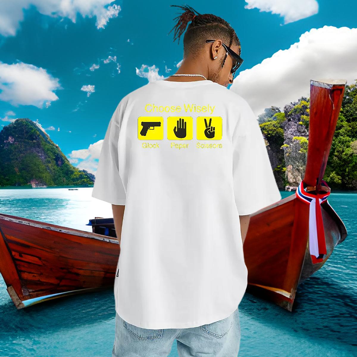 Free Shipping T shirt 230g 100% Cotton letter Casual Beach Cartoon Print Breathable Crew Neck Men Tops Tees Fashion Designer Wear