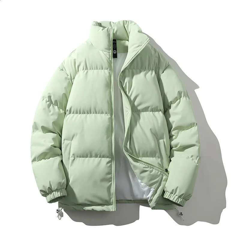 Winter jacket mens solid color Parkas Puffer stand collar warm thick coat womens fashionable casual Parka clothing 240822