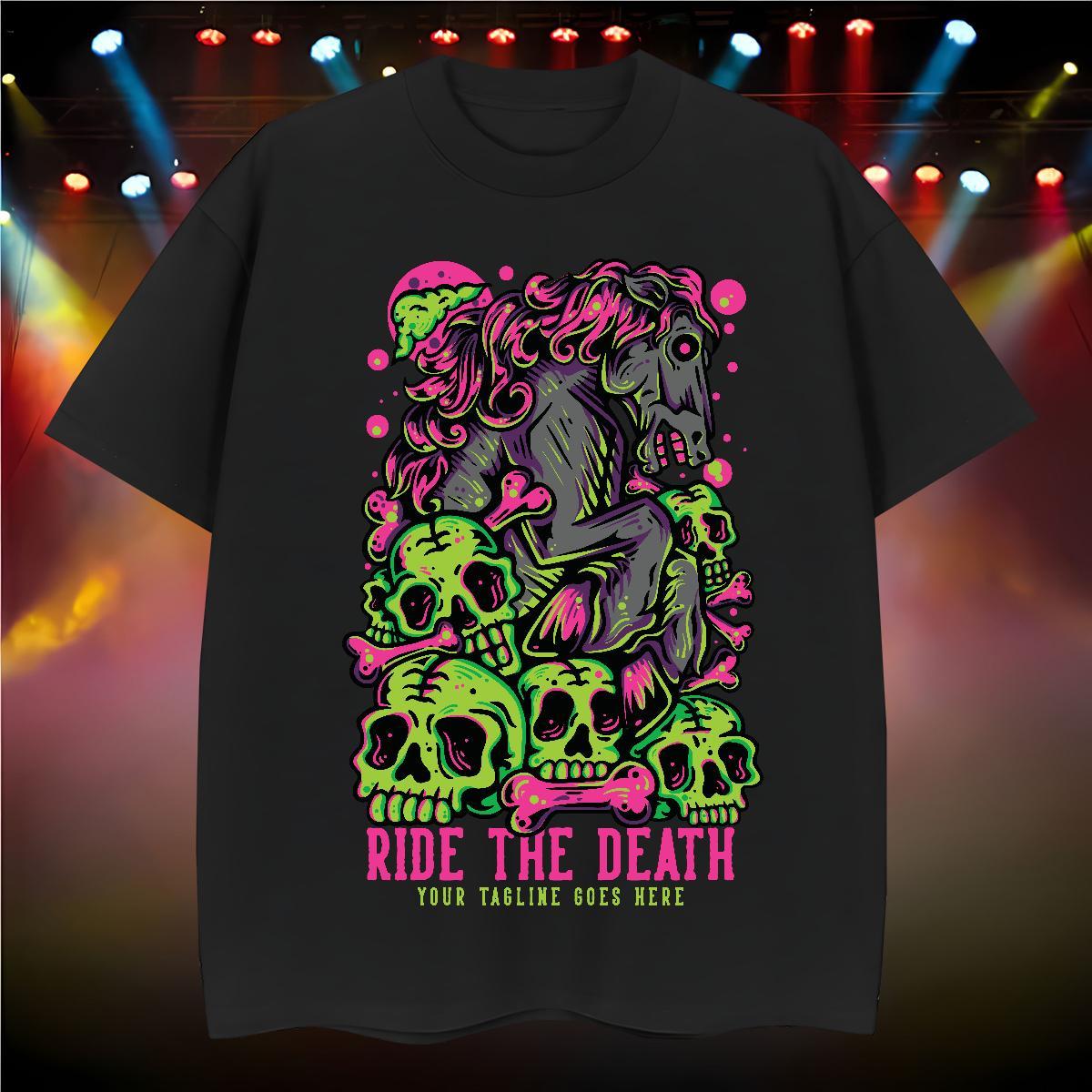 Loose T shirt 230g Pure Cotton skull Daily Wear Plus Size Cartoon Short Sleeve Soft Tshirts 2024 DIY Clothes