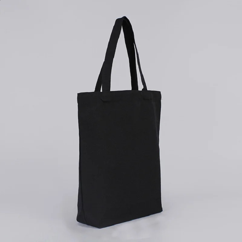 Handbag Black Canvas Student Single Shoulder Cotton Bag Gift Large Shopping Belt Pocket Cosmetic y240925