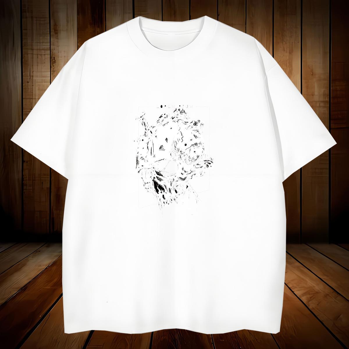 Free Shipping Mens T Shirts 100% Cotton 230g skull Casual Oversized 4XL Breathable Soft Men Clothes T-Shirt Fashion Wear