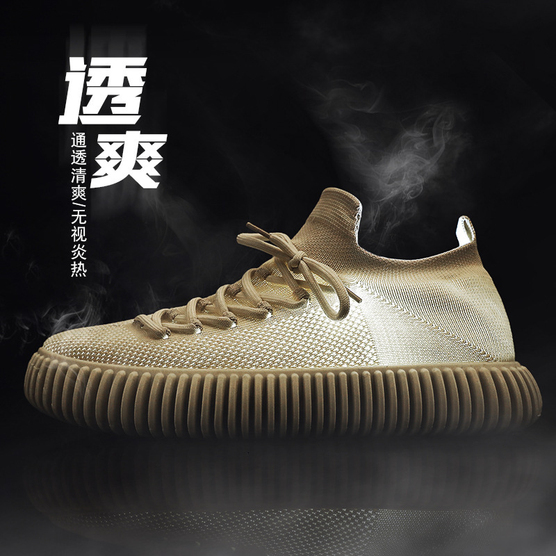 Ddmysports Live Broadcast Of Tire Soles Men S Shoes Mesh Fly Woven Breathable Socks Trendy Casual For OUTDOOR