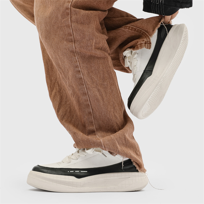 Ddmysports Spring New Casual Trendy Brand Shoes Niche Thick Bottom Splicing Black And White Versatile Board OUTDOOR