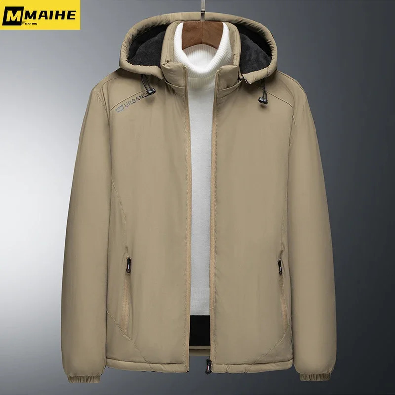Mens winter jacket retro mountain wool lining windproof hooded mens plus size waterproof Safari Parka 240822