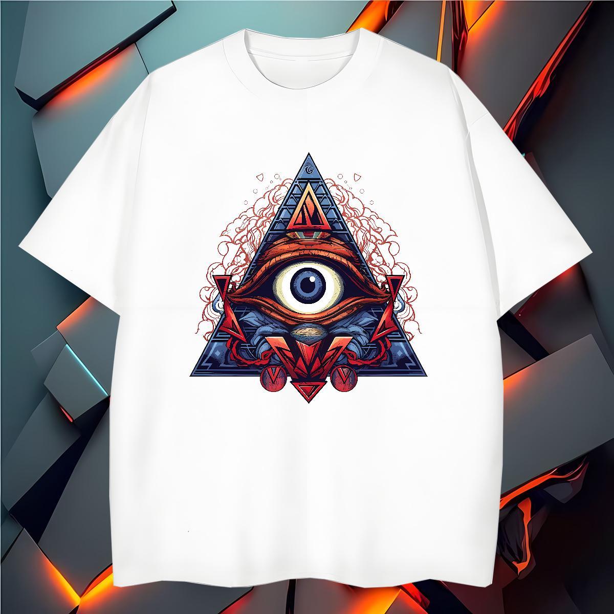 Loose Fit T-Shirts for Men 100% Cotton 230g eye of the devil Sports Casual Custom Big Size Pure Cotton Couples T Shirts Designer Fashion Tshirts