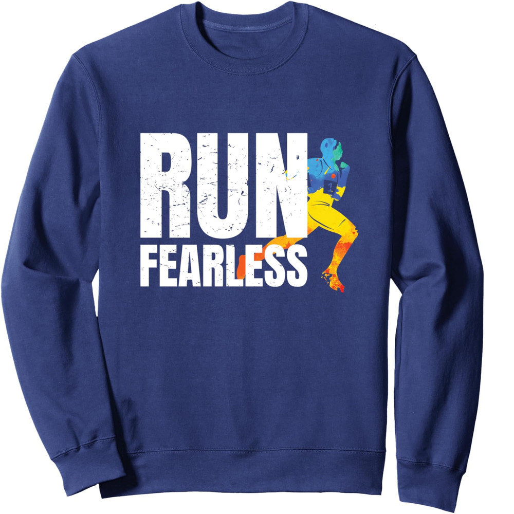 Long Sleeve Shirts for Men sweatshirt Run Fearless Men Colorful Splash Running Funny Gift Sweatshirt T shirt Tee Streetwear Casual tops clothes