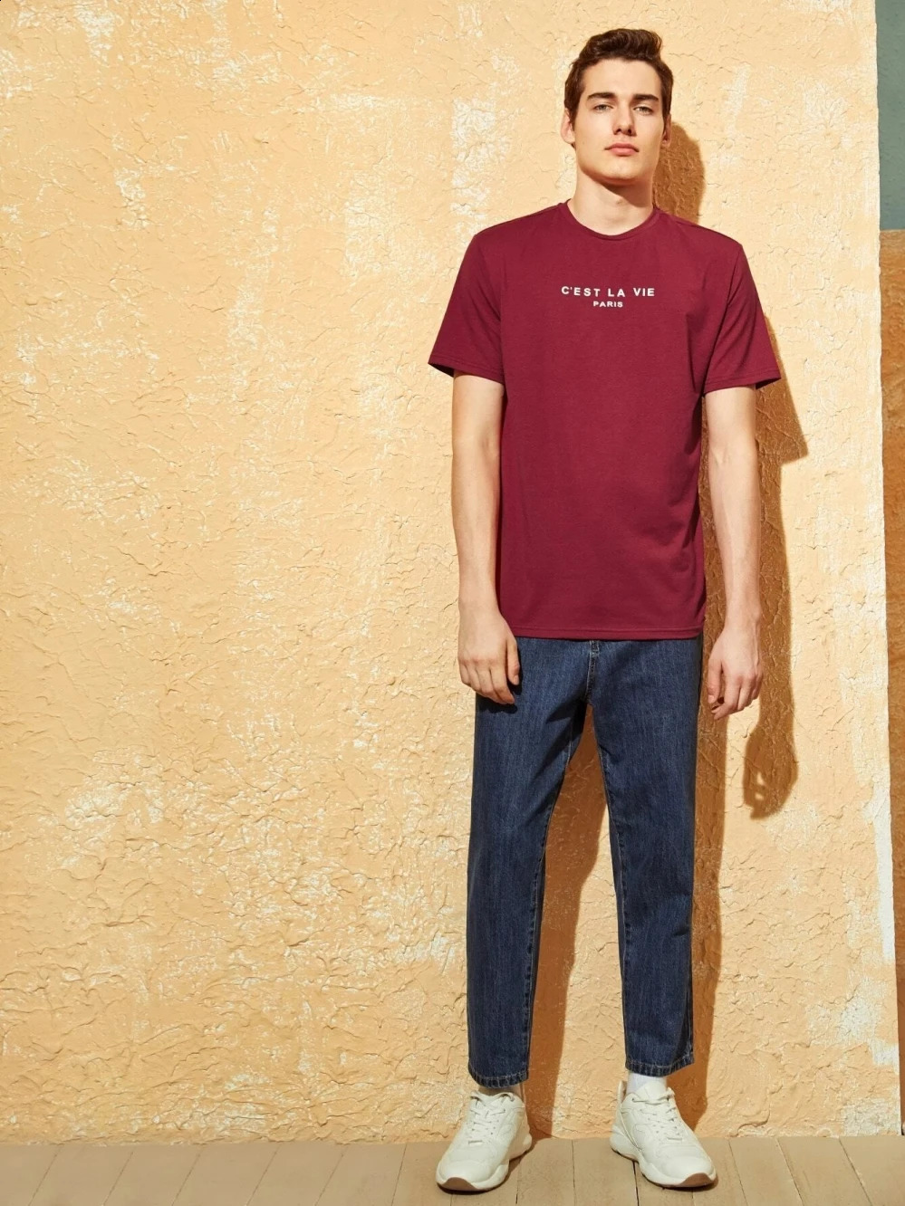 CEst La Vie Paris Funny Letter Mens Tshirt Cotton Casual Harajuku Oversized Loose Breathable 240822