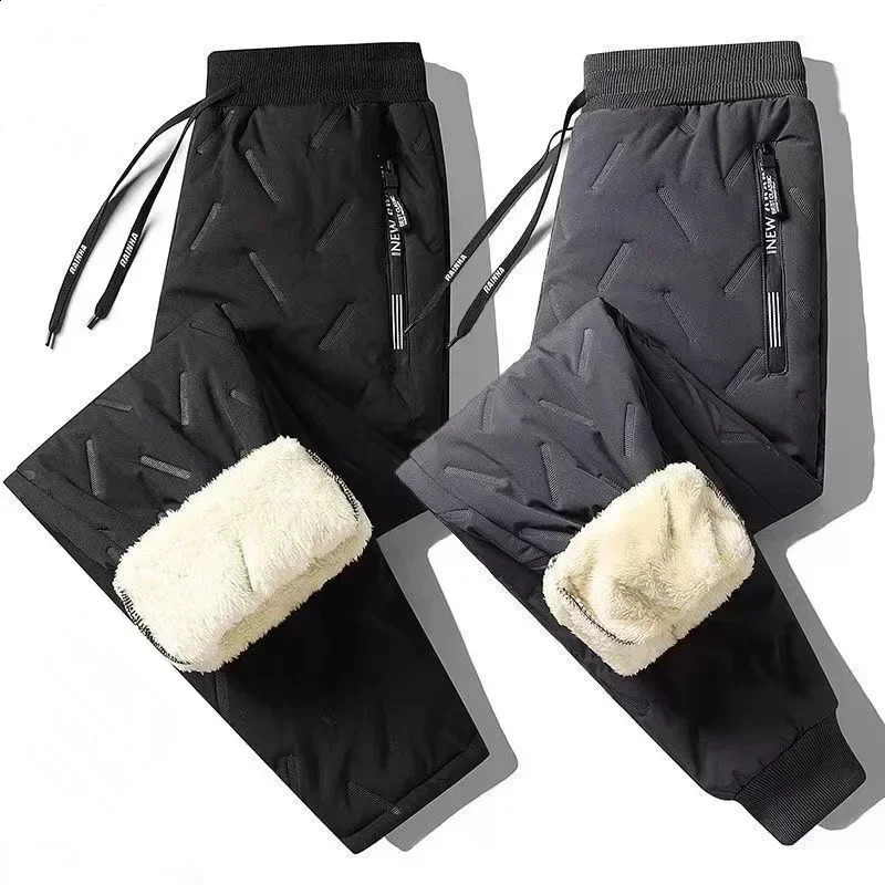 Fleece Cotton Plush Pants Mens Joggers Casual Winter Lambswool Warm Thicked Sweatpants Male Oversized Plus Size Trousers L5XL 240823