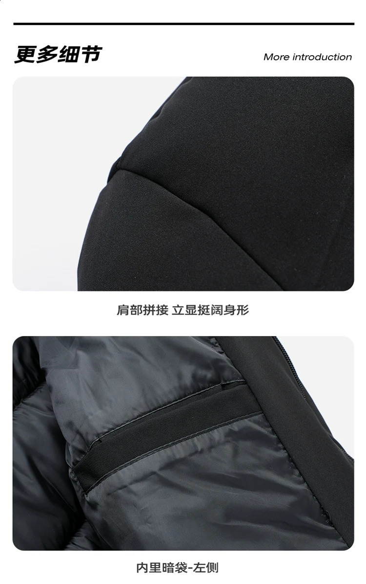 Winter windproof jacket fashionable long thick Parkas mens highquality fashion hooded casual 240822