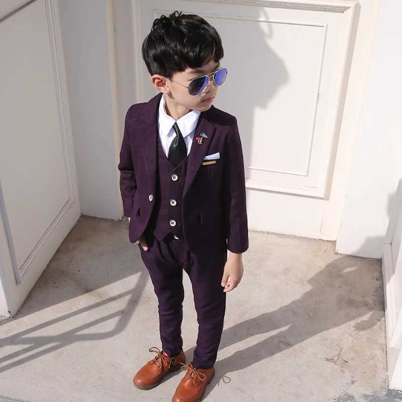 Baby Boys Wedding Party Dress Jacket Vest Pants Childrens Formal Set Baptist Dress Childrens Ceremony Set W240823